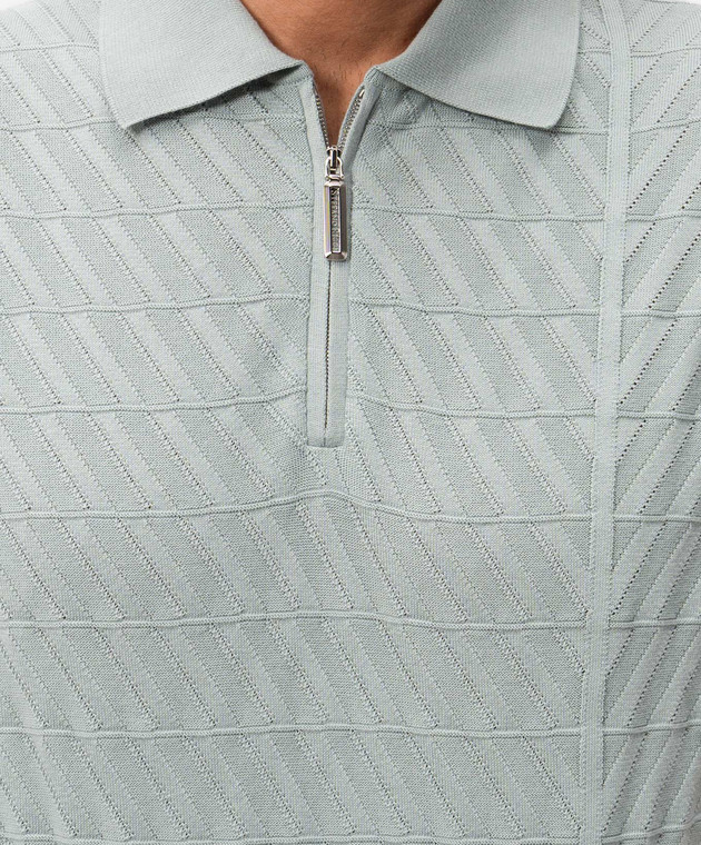 Stefano Ricci Зеленое поло в тканом узоре K616458P31F26220 изображение 5