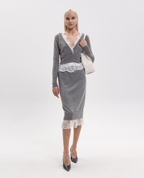 Ermanno Scervino Сірий джемпер з кашеміру з мереживом D492N300APPYU