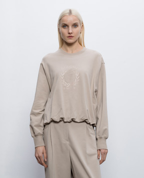 Brunello Cucinelli Бежевий світшот з принтом MH827HZ500