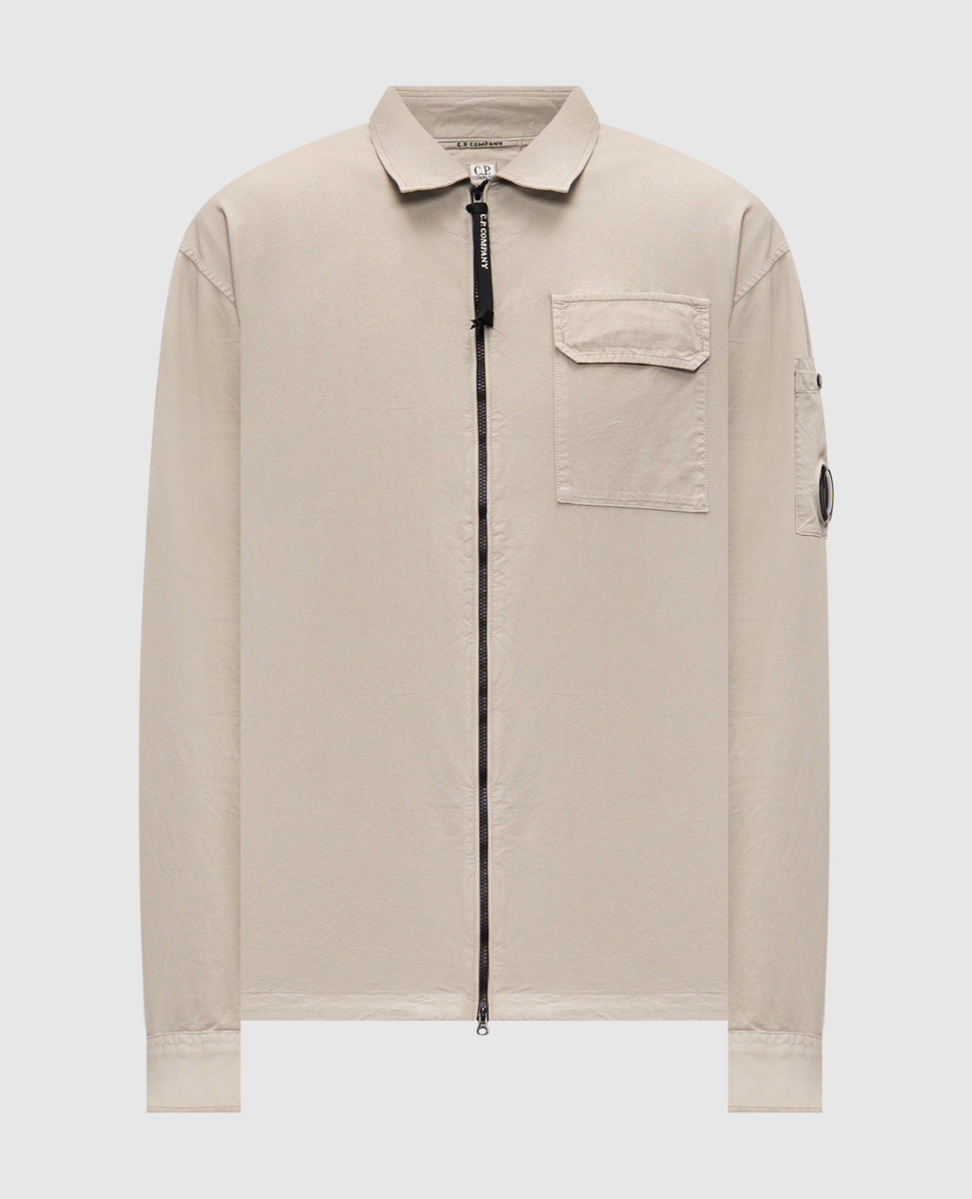 Серая рубашка с логотип патч