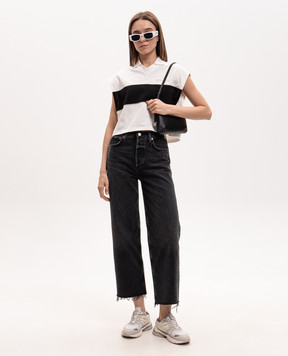 Palm Angels Белый топ с воротником-поло PWGB017S26FAB001