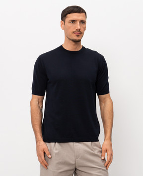 Agnona Синяя футболка с шелком KT11U150Q1812