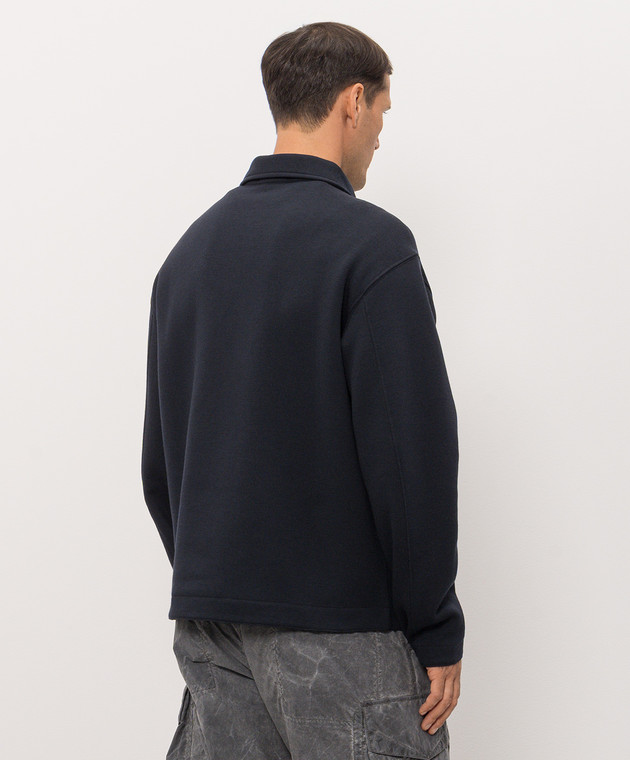 Stone Island Синій кардиган з вовною L2S156100014S0F15 зображення 4