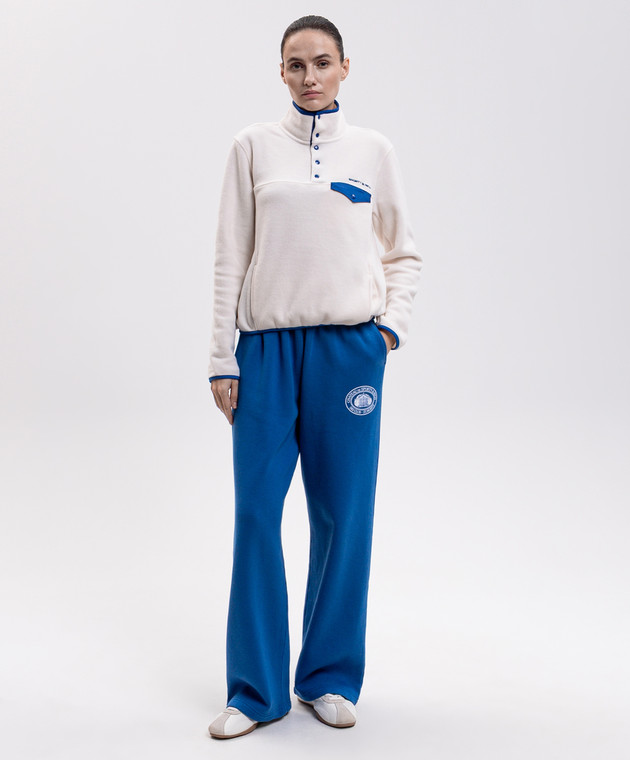 Sporty & Rich Свитшот цвета айвори с вышивкой логотипа JA04782315CR10 изображение 2
