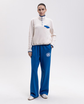 Sporty & Rich Світшот кольору айворі з вишивкою логотипа JA04782315CR10
