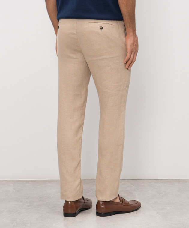 Trussardi Бежеві штани з льону P719M000113NMP313T38 зображення 4