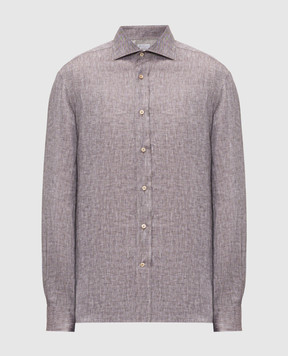 Brunello Cucinelli Коричневая рубашка из льна MM6840627