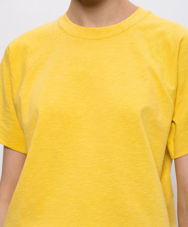 Max & Co Жовта футболка Oteso з льоном прямого крою MCOTESO зображення 5