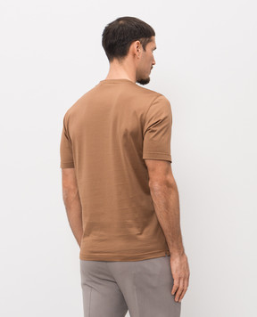 Enrico Mandelli Коричневая футболка прямого кроя 3K052A5677