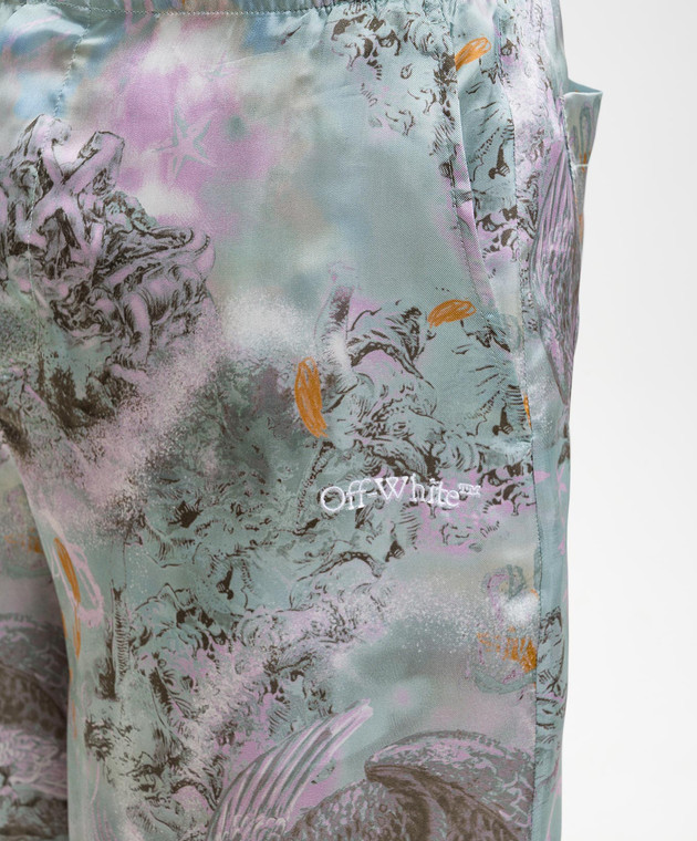 Off-White Блакитні шорти в принт 44XCB092S26F004 зображення 5