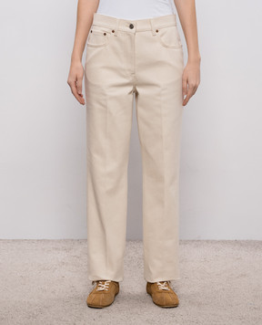 Valentino Бежевые джинсы с логотипом патча 8B3DD22X9Y5