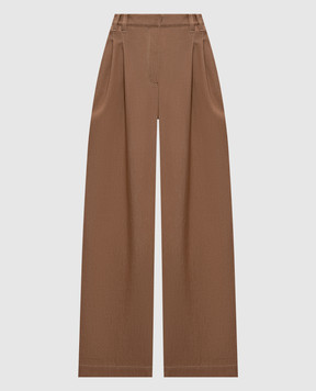 Brunello Cucinelli Коричневі штани з бавовни MB125P5759