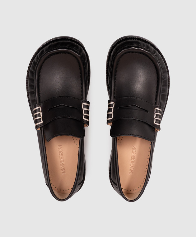 JW Anderson Черные кожаные лоферы MO0001LA0391 изображение 4