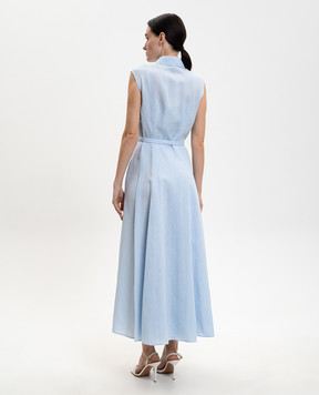 Gabriela Hearst Голубое платье-рубашка Durand из льна X004204ALA003