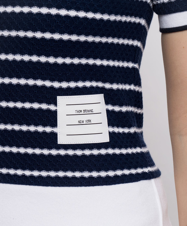 Thom Browne Синій топ в смужку FJS228AJ0268 зображення 4