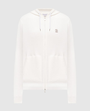 Brunello Cucinelli Біла спортивна куртка з вишивкою емблеми M29200416G