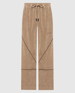 Off-White Бежеві оксамитові спортивні штани 44MCJ03RF26J001