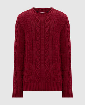 Brunello Cucinelli Бордовий светр у візерунок M28505900