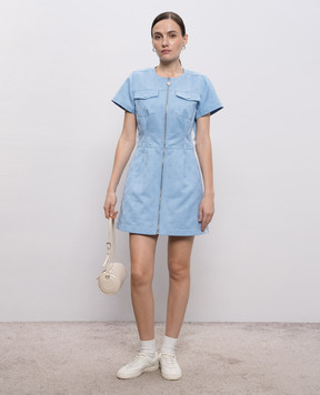 Casablanca Голубое платье-рубашка мини в эмблемы шаблон WSP26DR19101