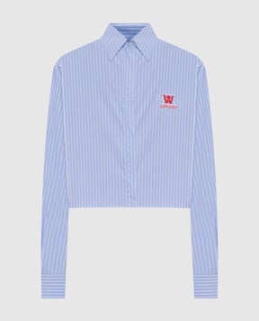 Off-White Блакитна укорочена сорочка в смужку 2GE02AF25FAB001