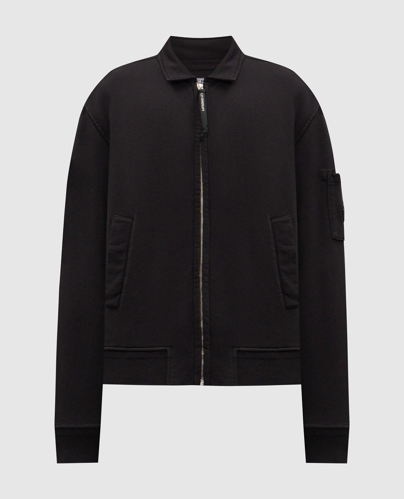 

Черная спортивная куртка с логотипом патча, Черный, Спортивные куртки