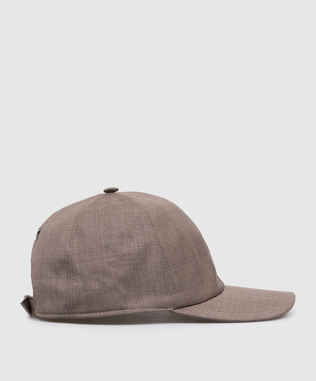 CAPOBIANCO Коричневая кепка из шерсти 20MC1UN00 изображение 3