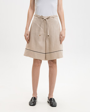 Agnona Бежеві бермуди з льону T81102YU3034