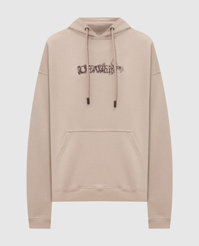 Off-White Бежеве худі з принтом Heraldic Arrow 44MBB085S26F00I