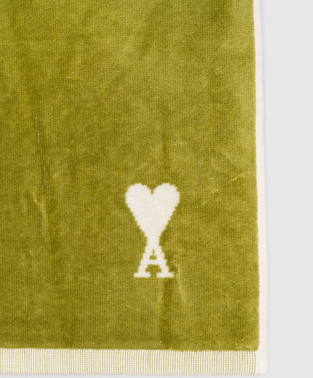 Ami Paris Зеленое полотенце с узором эмблемы UTW003AK0015 изображение 2