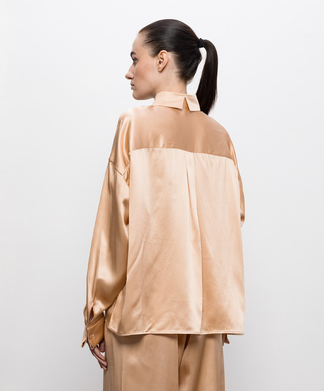 Ermanno Scervino Бежева блуза із шовку D482K772NXE зображення 4