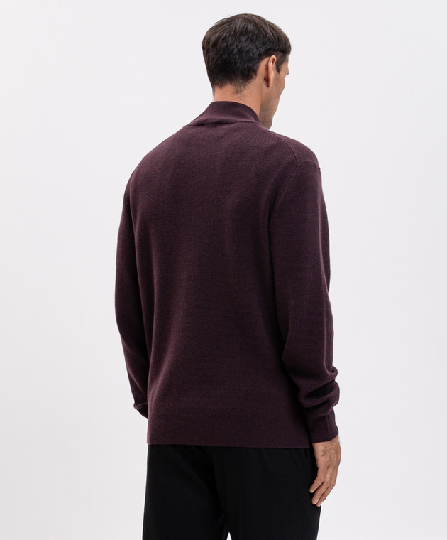 Canali Бордовий кардиган з кашеміру MK02546C0022 зображення 4