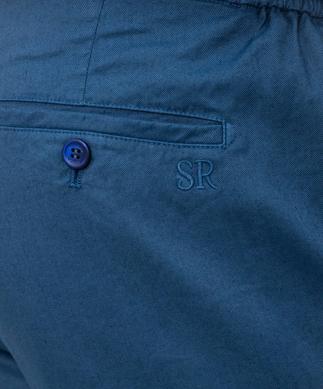 Stefano Ricci Синие брюки с льном M1T610005BLCTL1U изображение 5