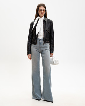 Dondup Чорна шкіряна куртка з ефектом потертості DJ780PL0678DXXX