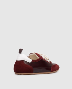 Babe Pay Pls Бордові шкіряні кросівки з намистинами NICKY