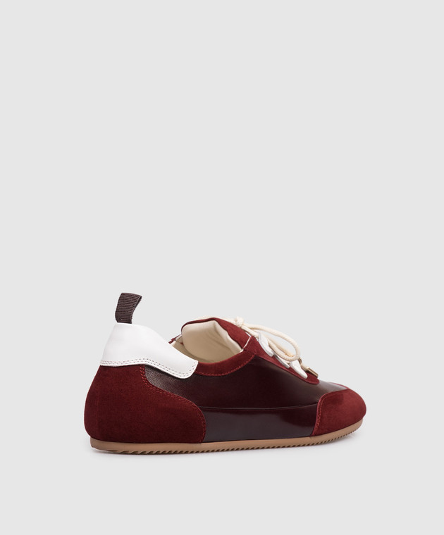 Babe Pay Pls Бордовые кожаные кроссовки с бусинами NICKY изображение 3