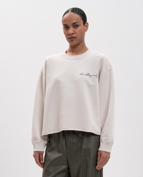 Maison Margiela MM6 Бежевий світшот з принтом логотипа S52GU0260M25025