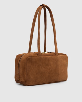 Christian Villa Коричнева замшева сумка-боулер 06405