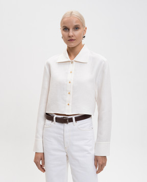 Khaite Біла укорочена сорочка Jasen з льону 2413218