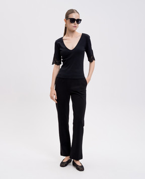 Twinset Черный топ с кружевом 252TT2170