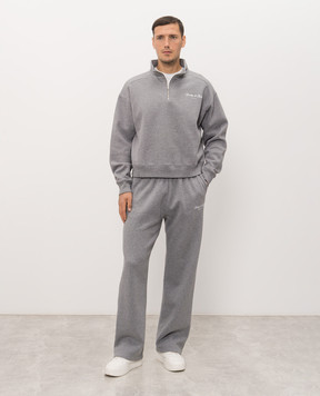 Sporty & Rich Сірий утеплений спортивний костюм з принтом логотипа ST10982000GY34PA088820