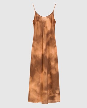 Masnada Коричнева сукня в принт 8018