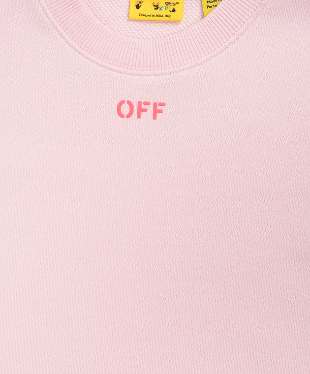 Off-White Дитячий рожевий світшот з принтом Diag 44GBA001S26F005 зображення 3