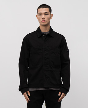 Stone Island Чорна джинсова куртка з логотипом K2S15Q100027S00J5