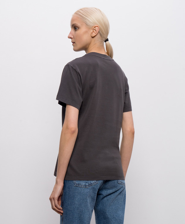 Max & Co Сіра футболка Gnuno з фактурним логотипом MCOOGNUNO зображення 4