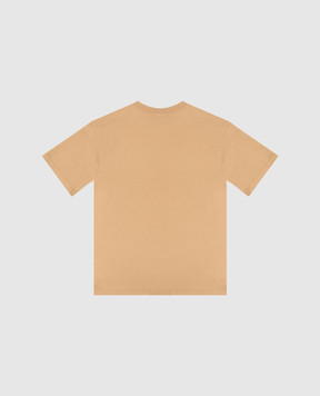 Dolce&Gabbana Дитяча коричнева футболка з нашивкою монограми L4JTHVG7PSJ26