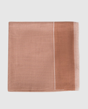 Saint Laurent Коричнева хустка з кашеміру та шовку у візерунок 8624403YR65