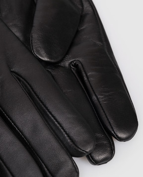 Trussardi Черные кожаные перчатки с эмблемой E301X000002NMG002L40