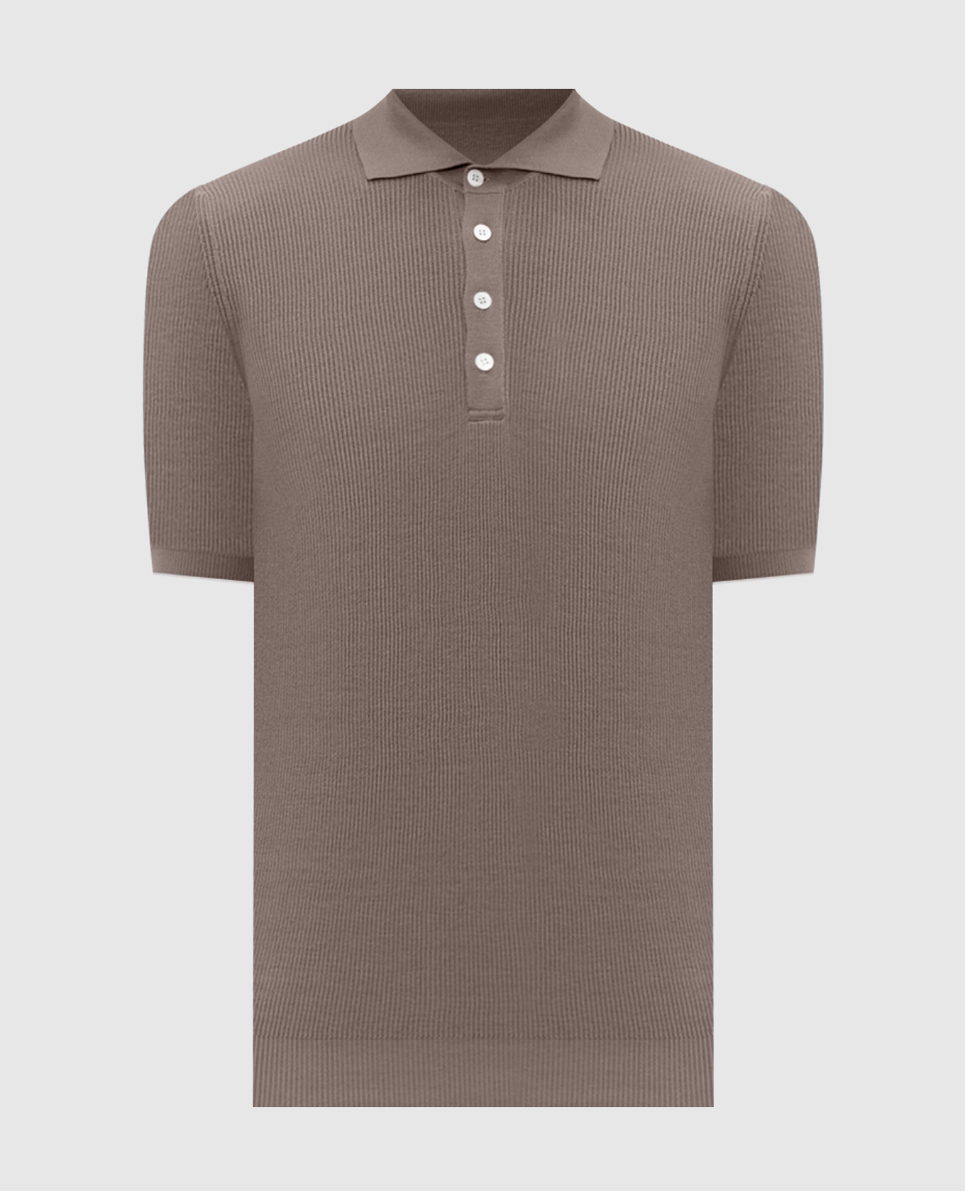 Коричневое поло в рубчик