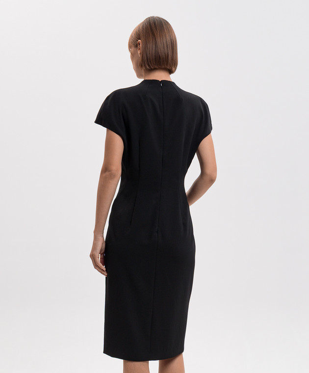 Jil Sander Чорна сукня з вовни з фігурним вирізом J02CT0640J40356 зображення 4
