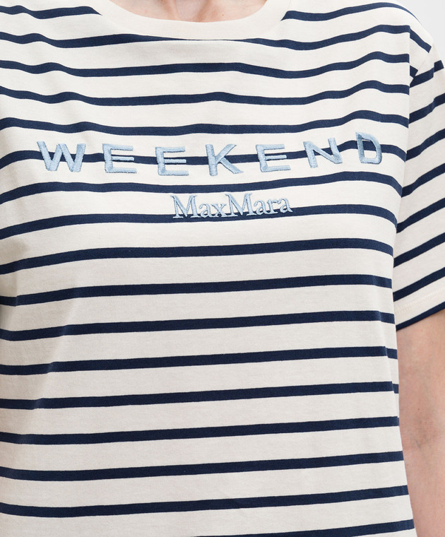 Max Mara Weekend Футболка цвета айвори BORA в полоску WKDBORA изображение 5